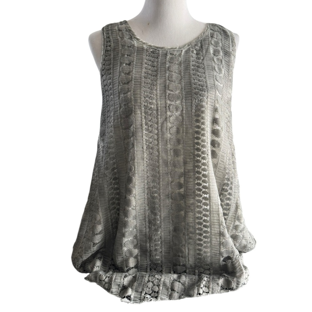 NWOT Indigo Thread CO. Elegant Gray Patterned Women's Tank Top Size M